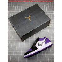 【Original Best Quality】 A*J1 Court Purple Mens and Womens Basketball Shoes