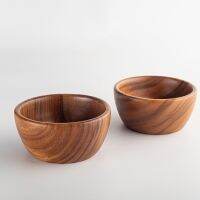 SiamMandalay Wooden Bowl Set of 2 ถ้วยไม้ เซต 2 ชิ้น ชามไม้ ถ้วยทรงกลม ถ้วยใส่ขนม ไม้จามจุรี