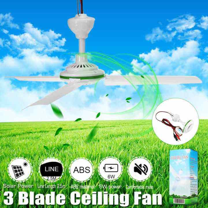 EnvironmentalFriendly 12V 6W Solar Ceiling Fan Solar Powered Cooling