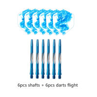 6Pcs 45มม. อะลูมิเนียม Dart Pin เพลา6Pcs หัวลูกดอก