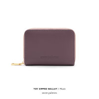 Sweet Palettes กระเป๋าหนังแท้ Toy Zipped Plum