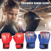 2023∈❧✳ 1Pair Kids Boxing Gloves Children Punching Training Sparring Comfortable Adjustable Fighting Mitts Hand Protector Black Red Blue