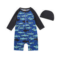 Cute With Short Cap Cartoon Swimsuit Toddler Sleeve Boys Swimming Boys Outfits&amp;Set