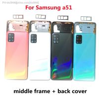 For Samsung Galaxy A51 A515 A515F A515FN A515X Housing Middle Frame Battery Back Cover Rear Cover Camera Lens Sim Slot Tray Logo