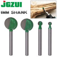 JGZUI 1pc 6mm Shank Ball จมูกกลมแกะสลัก Bit Cove CNC Milling Bit Radius Core Tungsten Carbide Router Bit สําหรับไม้