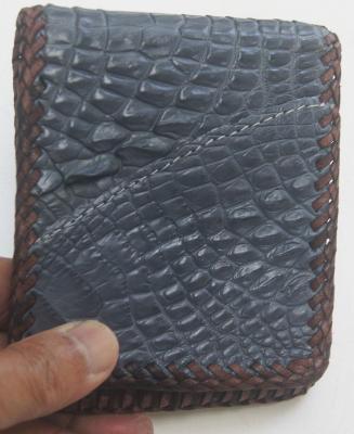 Asian Crocodile wallet bi-fold handicraft หนังต่อเย็บขอบ กระเป๋าหนังหนังจรเข้แท้ หนังดีทนทาน งานฝีมือคนไทย