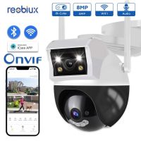 Reobiux Wifi PTZ Camera 8MP Dual Screen 3.6mm 6mm IP Cam Outdoor Surveillance Camera H.265 Dual Lens Security Protection Cam