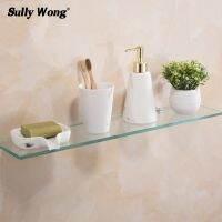 ◎✕ Sully House Bathroom 8mm Thickness Tempered Glass ShelfShower room Rectangle Glass ShelvesCosmetic Shampo Mirror front Rack