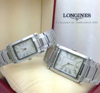 นาฬิกาข้อมือ แฟชั่น แบรนด์ สายเลส สีเงิน หน้าปัด สีขาว (Longines)