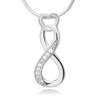 Suvani Jewelry - 925 Sterling Silver CZ Infinity Endless Love Symbol Heart  จี้อินฟินิตี้ พร้อมสร้อยเงิน ยาว 18 นิ้ว