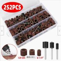 【CW】 252pcs Rotating Drum Sanding Band Mandrel Installation 1/2 3/8 1/4 120 Grit Tools