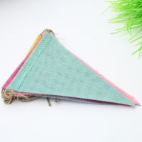 DIY Decorative Ornament Birthday Wedding Party Handmade Hanging Bunting Activity Fabric Banner Accessories Triangle Flag Colanders Food Strainers