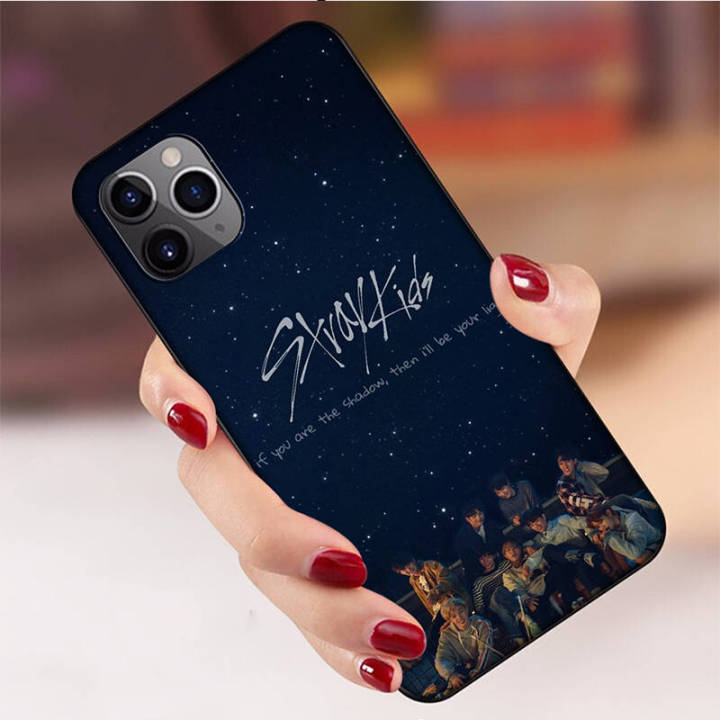 casing-หรับ-iphone-11-12-mini-x-xs-xr-pro-max-6-6s-7-8-6-7-8-plus-5-5s-se-2020-el104-stray-kids-pattern-phone-เคสโทรศัพท์-อ่อนนุ่ม-tpu-black-ปก