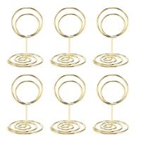 20Pcs Mini Place Card Holders, 2Inch Cute Table Number Holders, Classy Table Card Holder Table Picture Stands, Elegant Wire Photo Holder Menu Memo Clips, Idea for Wedding (Gold)