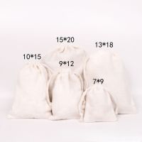 50PCS Cotton Gift Bags Packaging Jewelry Cosmetic Makeup Cotton Drawstring Pouches Party Gift Storage Vintage Sachets Print Logo Gift Wrapping  Bags