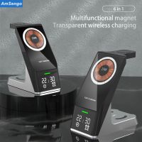 [BZhang] 3 In 1 Magnetic Wireless Charger Stand สำหรับ iPhone 12 13 14 Pro Max/apple Watch 15W Fast Charging Dock Station สำหรับ Airpods Pro