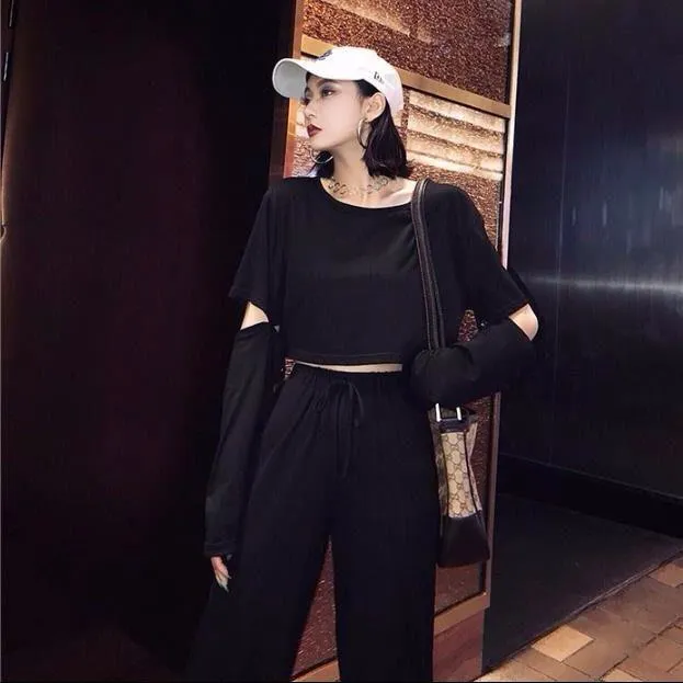 Spring Han Edition เสื้อยืดแขนสั้นสำหรับผู้หญิง,เสื้อโค้ทแขนสั้นถอดออก ...