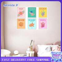 DECORATE X 9 Pcs ไร้กรอบ โปสเตอร์ศิลปะติดผนังสำหรับท่องเที่ยว 8x10inch สีสันสดใส การตกแต่งโปสเตอร์ศิลปะที่เรียบง่ายสำหรับสาววัยรุ่น สวยงามสวยงาม พิมพ์สีสันนามธรรมความงามกระโหลกประดับห้อง ห้องนอนและห้องนอน