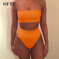 hotx 【cw】 2022 New Waist Strapless Swimwear Swimsuit Padded Bathing Monokin Color