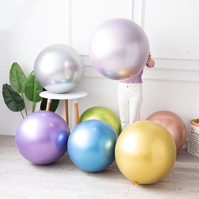 1/2pcs 36inch Giant Chrome Metallic Latex Balloons Large Inflatable Balloon for Wedding Decoration Happy Birthday Party Supplies Balloons