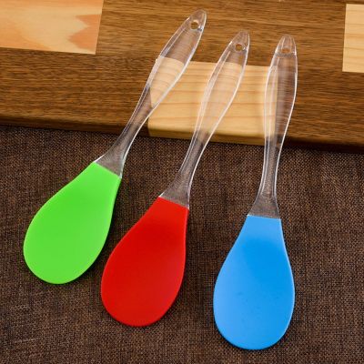 ✥ Rice Serving Spoon Shovel Heat Resist Cooking Spoon Long Handle Flexible Silicone Rice Spoon Non Stick Rice Paddle Rice Scooper