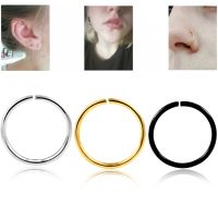 3PCS Fake Stud Nose Ring Septum Ring Hoop Cartilage Tragus Helix Small Piercing Stainless Steel