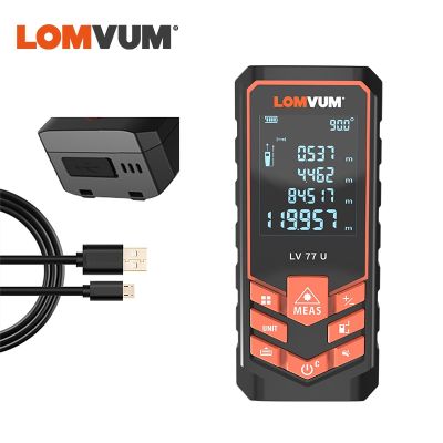 【jw】₪  LOMVUM USB Charging 77U Handhold Trena Range Finder Digital Distance Electrical Tape Measuring Tools 60M-120M