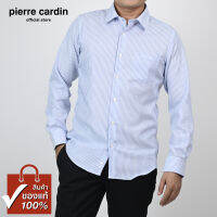 Pierre Cardin เสื้อเชิ้ตแขนยาว Slim Fit รุ่นมีกระเป๋า ผ้า Cotton 100% [SJJ018F-DB]