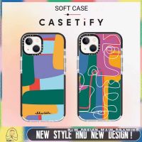 Simple Color Art Geometry CASETiFY Phone Case Compatible for iPhone14/13/12/11/Pro/Max iPhone Case 14Pro X/XS/MAX/XR Case Transparent Shockproof Protective Soft Cover