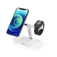 FDGAO 3 in 1 Magnetic Wireless Charger Stand For iphone 12 Pro Max Apple Watch 6 5 4 3 Airpods Pro Fast Charging Dock Station