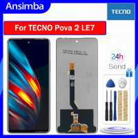 จอ LCD แบบดั้งเดิม Ansimba สำหรับ Tecno Pova 2 LE7สัมผัสหน้าจอ LCD หน้าจอดิจิตอลแทนการประกอบสำหรับ LE7การแสดงผลบนหน้าจอพร้อมเครื่องมือฟรี