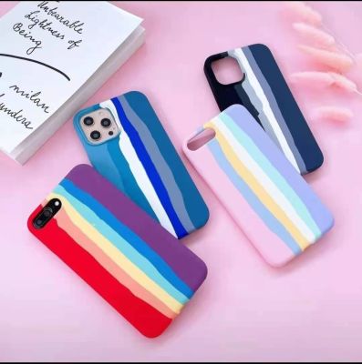 【เคส ไอโฟน 7plus 8plus】เคสสายรุ้งไล่โทนสีนิ่ม iphone11 11pro 11promax เคสกำมะหยี่ iphone6 6s 7 8 7plus 8Plus XS MAX XR iphoneX iphone 12 12pro 12mini 12proMax iphone se2020