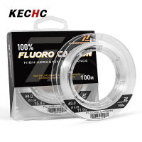 KECHc 100% Fluorocarbon ผู้นำเอ็นตกปลาวัสดุทนทานต่อการขัดถูได้อย่างรวดเร็วจมแทบมองไม่เห็นสายเบ็ดตกปลา100M