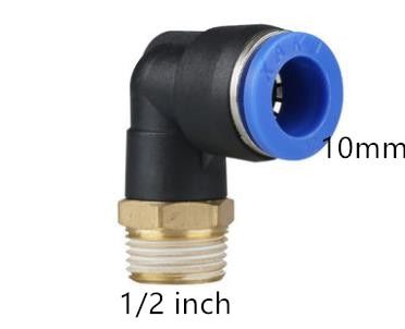 new L type 10mm 1/2 inch pneumatic push in fitting threaded elbow pu tubing air hose connector 90 degree PL 10-04 pipe joint Pipe Fittings Accessories