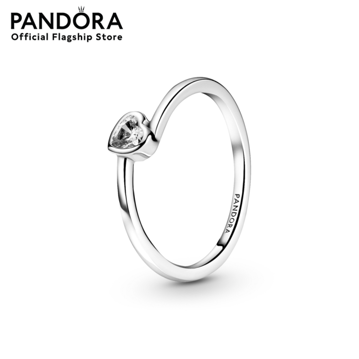 pandora-clear-tilted-heart-solitaire-ring-แหวนเงิน-แหวนสีเงิน-แหวนแพนดอร่า-แพนดอร่า