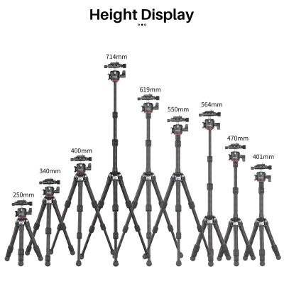 Ulanzi ขาเดียวขาตั้งกล้องสามขาไฟเบอร์คาร์บอนน้ำหนักเบา MT-20ยืดได้พร้อมฐานเสียบแบบพาโนรามา360 ° ปรับได้1/4นิ้ว