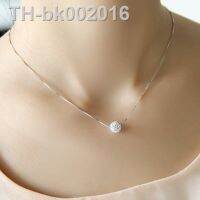 ﹍☁ S925 pure silver necklace female short design crystal Shambhala ball chain elegant brief anti-allergic