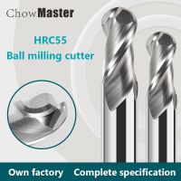 [ขายดี2023] เครื่องกัดปลายจมูกลูก HRC55เครื่องตัดทังสเตนก้านตรงเครื่องมือ CNC เครื่องตัดโลหะอลูมิเนียม0.5ถึง16มม. รัศมีเครื่องตัดมิลลิ่ง