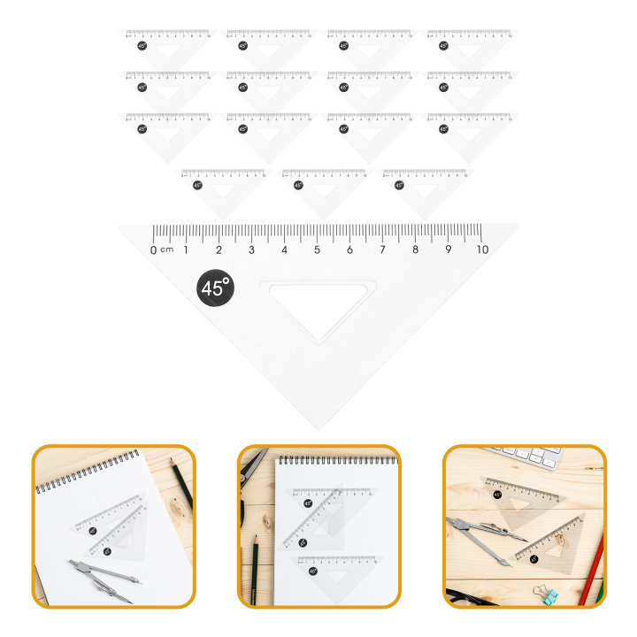 12-ชิ้นไม้บรรทัดเรขาคณิตเครื่องมือวัดคณิตศาสตร์สามเหลี่ยมคณะกรรมการอเนกประสงค์การวาดภาพทางเรขาคณิต-pp-สำนักงาน-gothi2