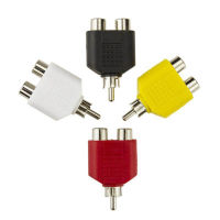 4 ชิ้น/ล็อต RCA Y Splitter AV Audio Video Plug Converter 1 ชาย 2 หญิงชุดอะแดปเตอร์ Lotus สีแจ็ค AV RCA ปลั๊กคู่-Naiyue