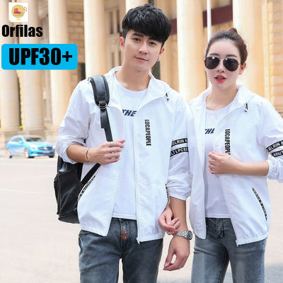 Orfilas 💧💧เสื้อแจ็กเก็ต ป้องกันแสงแดด บางเฉียบ ระบายอากาศ แฟชั่นฤดูร้อน สไตล์เกาหลี สำหรับวัยรุ่นชาย UPF30+ ชุดป้องกันแสงแดดของผู้ชาย