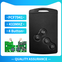 XNRKEY 4 Button Car Key for Renault Koleo Megane III 433Mhz Remote Smart Card with PCF7941 Chip NON -Handsfree