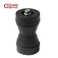 Black Rubber Winch Post Boat Trailer Bow Stop Roller With Bolt Shaft Parts Accessories Trailer Accessories