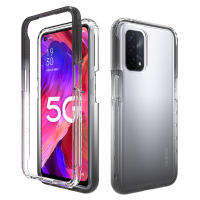 Oppo A54 5G Case, RUILEAN Transparent 2-in-1 Gradient Shockproof Case for Oppo A54 5G