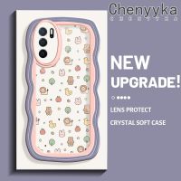 เคส Chenyyka สำหรับ OPPO A16 A16s A54s การ์ตูนสัตว์น้อยดีไซน์ใหม่ผลไม้ขอบคลื่นโปร่งใสลายกล้องถ่ายรูปเคสมือถือกันกระแทกแบบใสนุ่มเรียบง่ายปลอกป้องกันอ่อนโยน