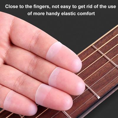 Guitar Fingertip Protectors Silicone Finger Guards For Ukulele Electric Guitar Accessories 4Pcs Guitar Bass Accessories