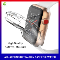 BassPal 360 ° ปลอกซิลิโคนสำหรับ Apple Watch Case Ultra 49MM 6 SE 5 4 3 2 1 44Mm 42Mm 40Mm 38Mm All-Around Ultra-Thin Clear Compatible For I Watch 8 7 41MM 45MM อุปกรณ์เสริม