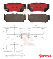 P30 057C ผ้าเบรก R (แท้ BREMBO รุ่น Ceramic) Ssangyong สตาวิค 2.0 2.7 3.2 ปี2005