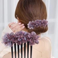 Korean Hair Comb Headwear Anti-skid Bangs Comb Hair Clip Flower Fashion Crystal Hair Hoop