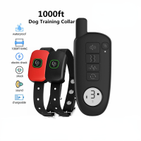 1000ft Range Dog Training Collar Waterproof Electric Shock Vition Sound Dogs Bark Collar for Small Medium Large Dogs Trainer